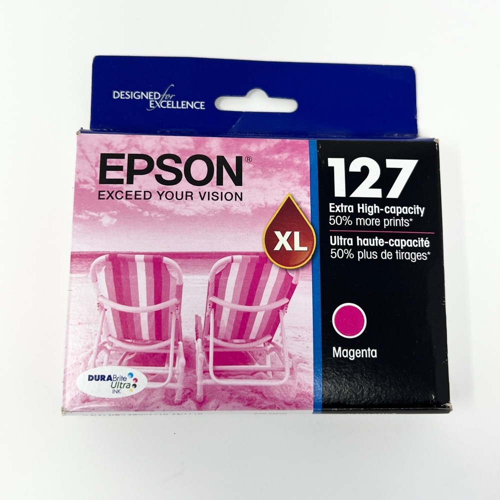 Genuine EPSON 127XL MAGENTA INK Ext High Capacity Exp 04/2023 Sealed Package